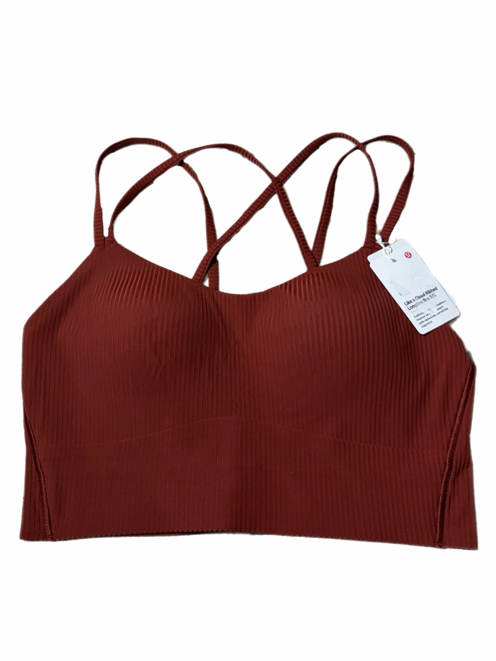 NWT Lululemon Like a Cloud Ribbed Longline Bra *B/C Cup (Cranberry Charm) Size 6